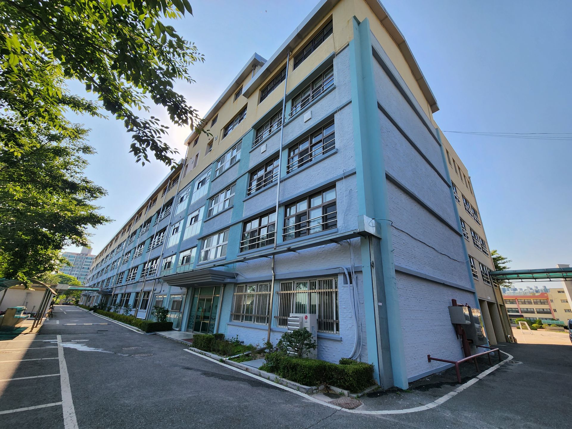 Renovated school building exterior